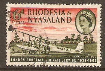 Rhodesia & Nyasaland 1962 6d Air Mail Anniversary series. SG40.